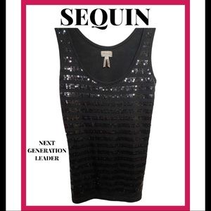 Black sequin tank top